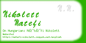 nikolett matefi business card